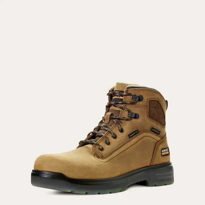 Men Work Boots Ariat Turbo 6034 Waterproof Carbon Toe Work Boot Aged Bark