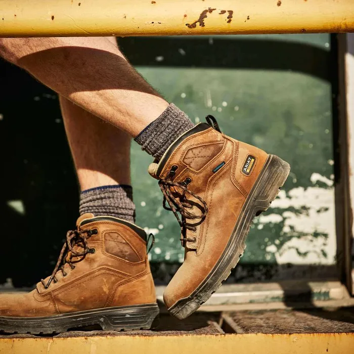 Men Work Boots Ariat Turbo 6034 Waterproof Carbon Toe Work Boot Aged Bark Men Work Boots Ariat Turbo 6034 Waterproof Carbon Toe Work Boot Aged Bark