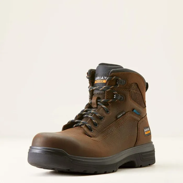 Men Work Boots Ariat Turbo 6034 Waterproof Carbon Toe Work Boot Rich Brown