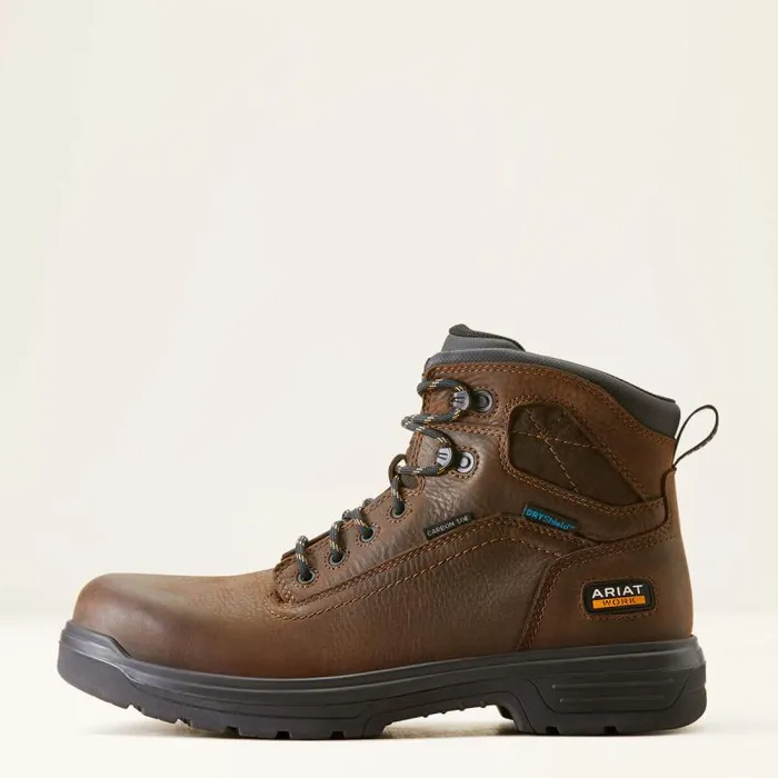 Men Work Boots Ariat Turbo 6034 Waterproof Carbon Toe Work Boot Rich Brown
