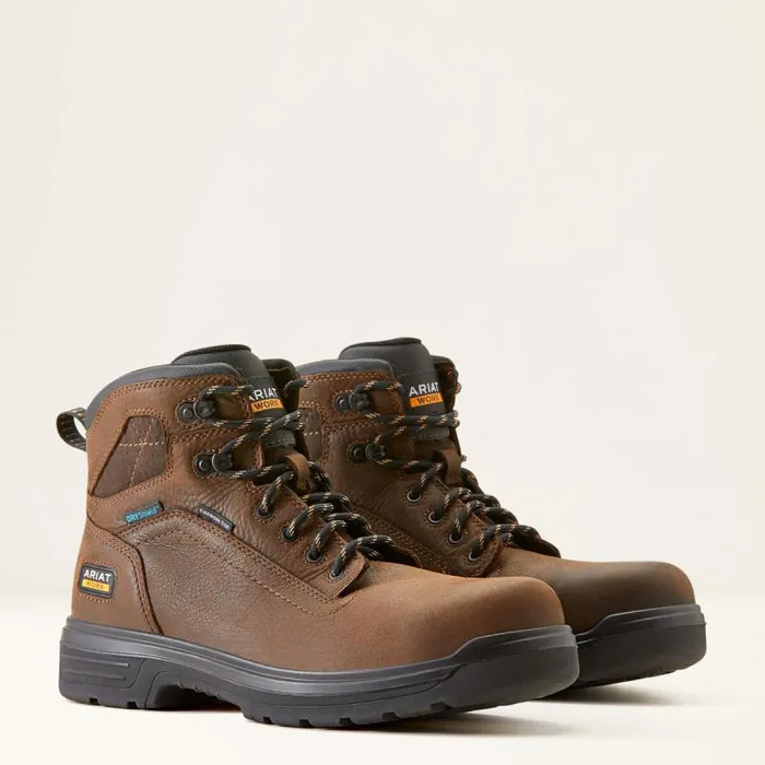 Men Work Boots Ariat Turbo 6034 Waterproof Carbon Toe Work Boot Rich Brown