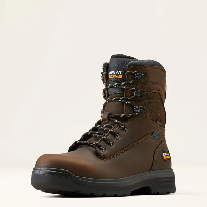 Men Work Boots Ariat Turbo 8034 Waterproof Carbon Toe Work Boot Rich Brown