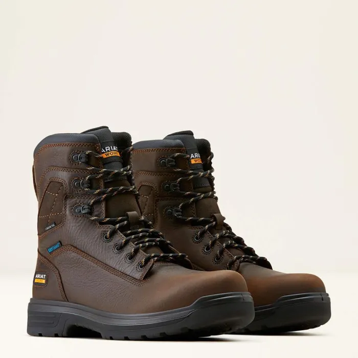 Men Work Boots Ariat Turbo 8034 Waterproof Carbon Toe Work Boot Rich Brown