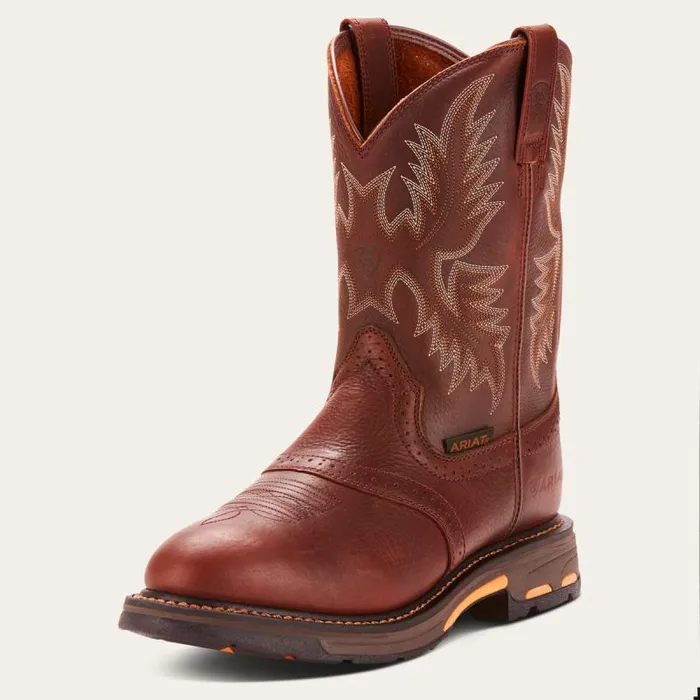 Men Work Boots Ariat WorkHog Pullon Work Boot Dark Copper