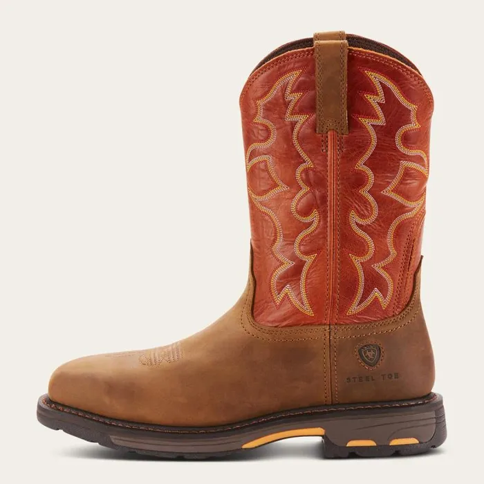 Men Work Boots Ariat WorkHog Wide Square Toe Steel Toe Work Boot Dark Earth Men Work Boots Ariat WorkHog Wide Square Toe Steel Toe Work Boot Dark Earth