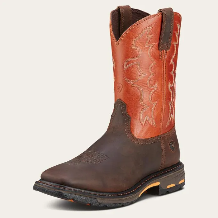 Men Work Boots Ariat WorkHog Wide Square Toe Work Boot Dark Earth