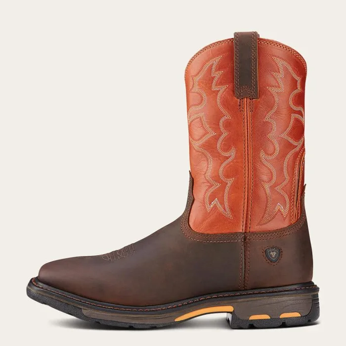 Men Work Boots Ariat WorkHog Wide Square Toe Work Boot Dark Earth Men Work Boots Ariat WorkHog Wide Square Toe Work Boot Dark Earth