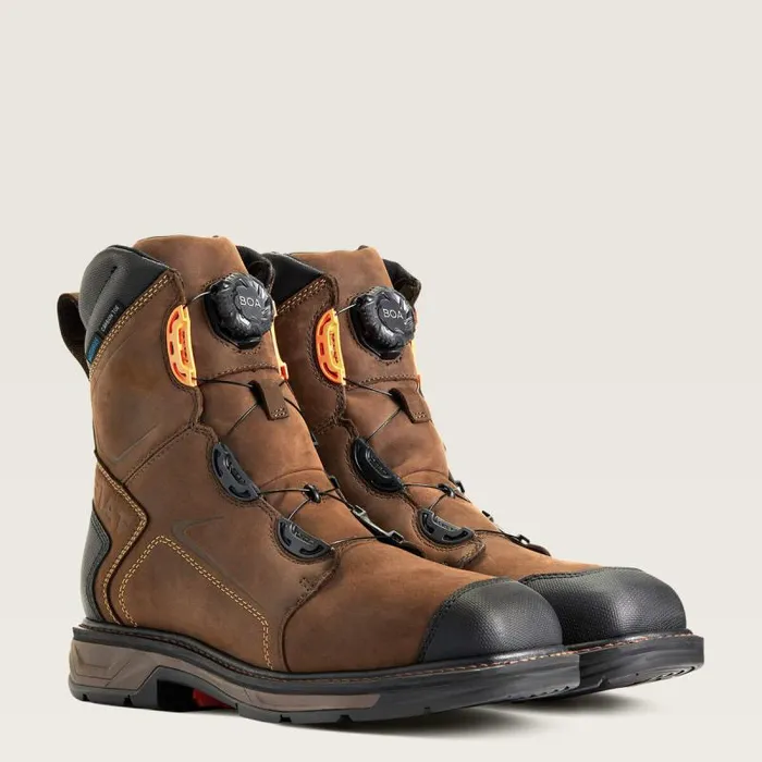 Men Work Boots Ariat WorkHog XT 8034 BOA Waterproof Carbon Toe Work Boot Chocolate Brown Men Work Boots Ariat WorkHog XT 8034 BOA Waterproof Carbon Toe Work Boot Chocolate Brown