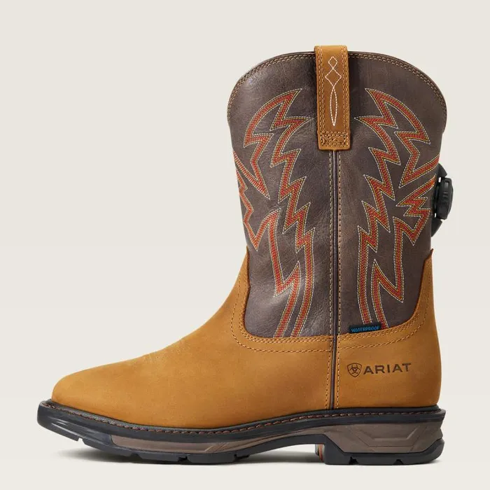 Men Work Boots Ariat WorkHog XT BOA Waterproof Work Boot Aged Bark Men Work Boots Ariat WorkHog XT BOA Waterproof Work Boot Aged Bark