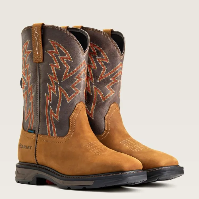 Men Work Boots Ariat WorkHog XT BOA Waterproof Work Boot Aged Bark Men Work Boots Ariat WorkHog XT BOA Waterproof Work Boot Aged Bark
