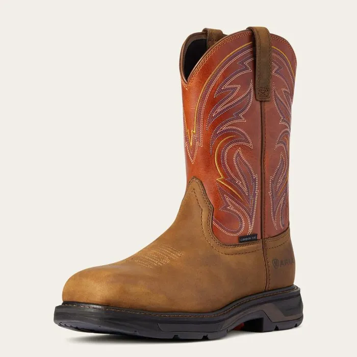 Men Work Boots Ariat WorkHog XT Cottonwood Carbon Toe Work Boot Dark Earth