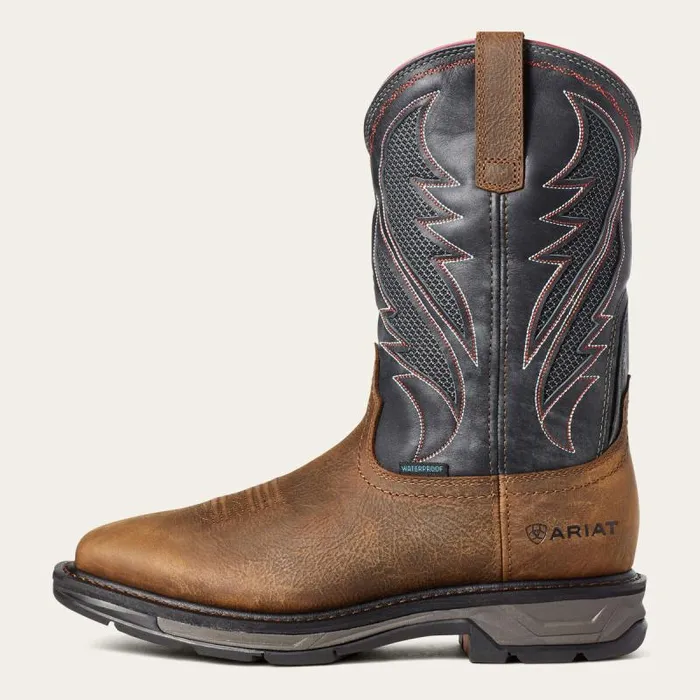 Men Work Boots Ariat WorkHog XT VentTEK Waterproof Work Boot Rye Brown