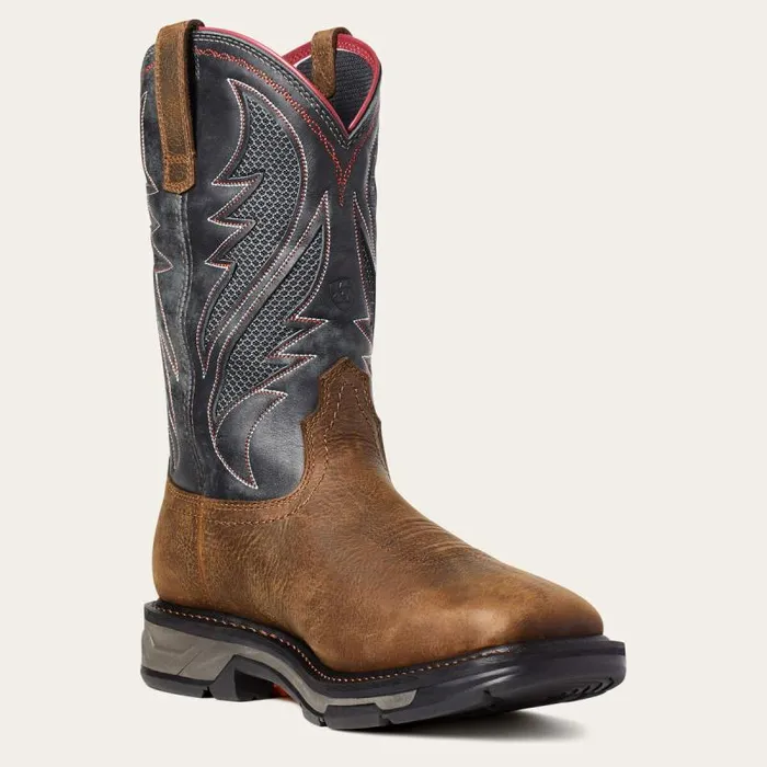 Men Work Boots Ariat WorkHog XT VentTEK Waterproof Work Boot Rye Brown