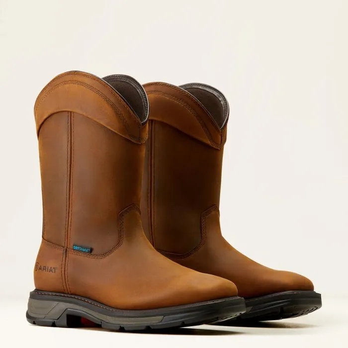 Men Work Boots Ariat WorkHog XT Wellington Waterproof Work Boot Distressed Brown