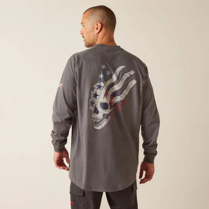 Men Workwear Ariat FR Air American Scream TShirt Charcoal Heather