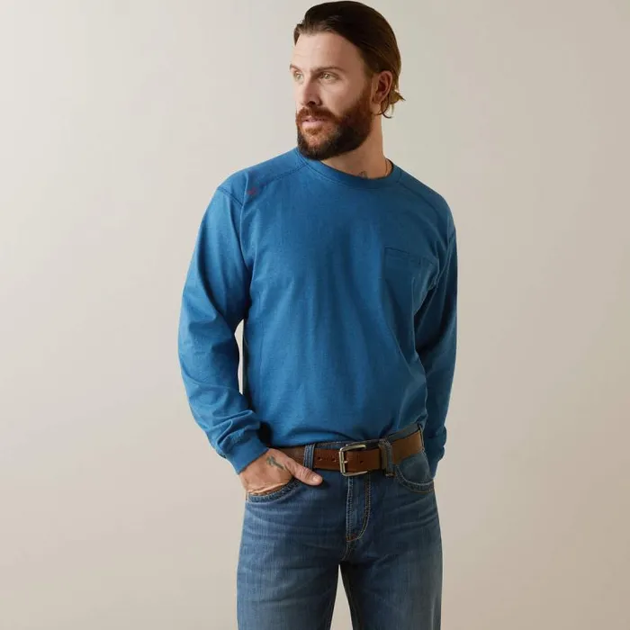 Men Workwear Ariat FR Air Crew TShirt Key Largo Heather