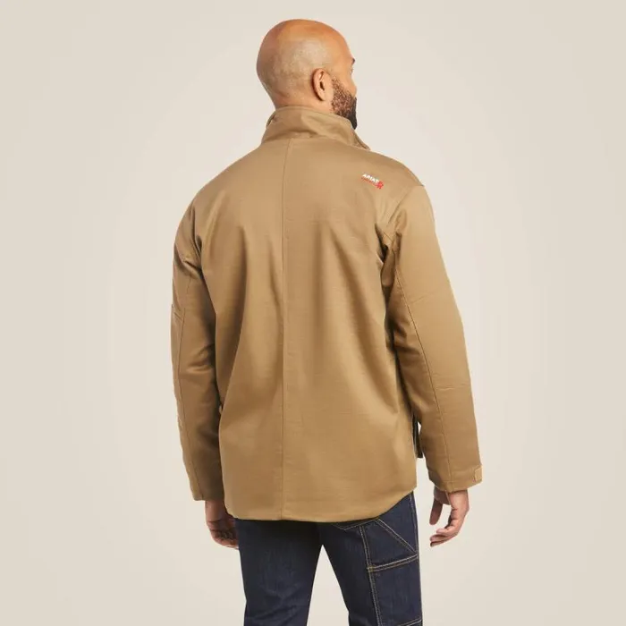 Men Workwear Ariat FR Canvas Stretch Jacket Field Khaki Men Workwear Ariat FR Canvas Stretch Jacket Field Khaki