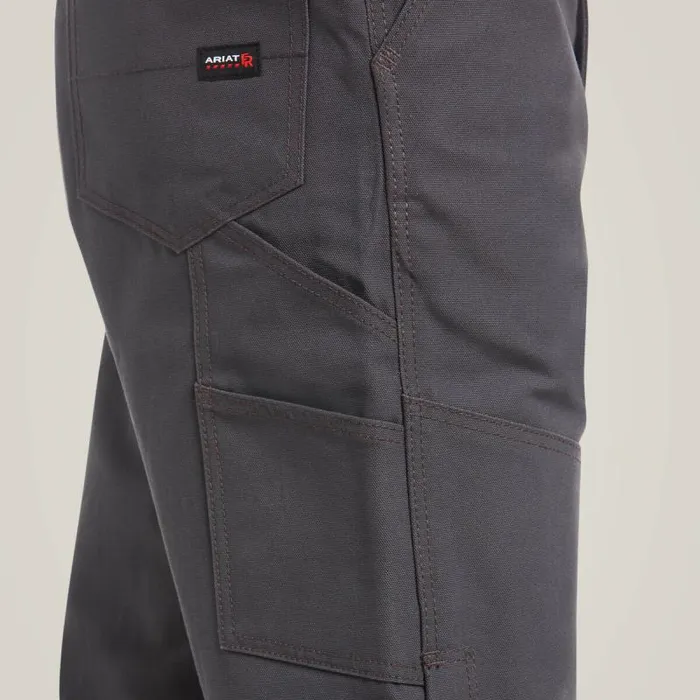 Men Workwear Ariat FR Canvas Unlined Bib Iron Grey Men Workwear Ariat FR Canvas Unlined Bib Iron Grey