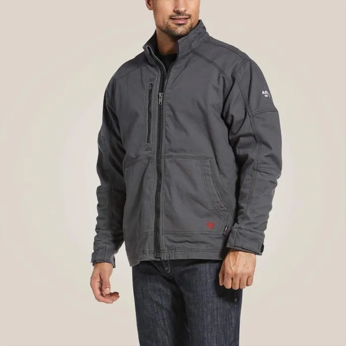 Men Workwear Ariat FR DuraLight Stretch Canvas Field Jacket Iron Grey