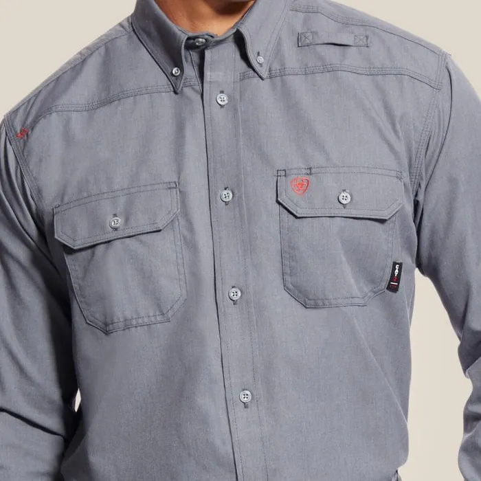 Men Workwear Ariat FR Featherlight Work Shirt Gunmetal Men Workwear Ariat FR Featherlight Work Shirt Gunmetal