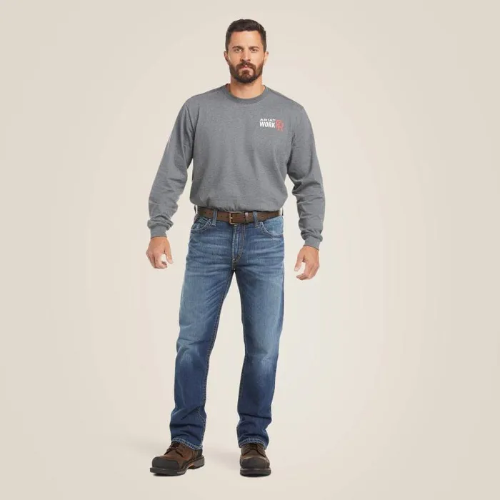 Men Workwear Ariat FR M4 Relaxed Basic Boot Cut Jean Alloy