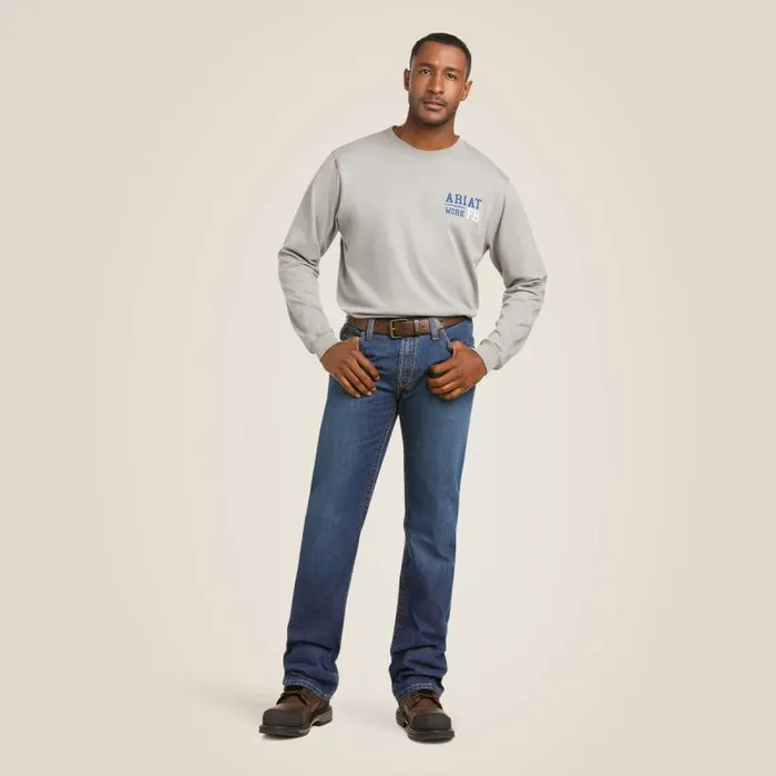 Men Workwear Ariat FR M4 Relaxed Basic Boot Cut Jean Flint Men Workwear Ariat FR M4 Relaxed Basic Boot Cut Jean Flint
