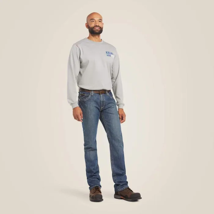 Men Workwear Ariat FR M4 Relaxed Boundary Boot Cut Jean Clay Men Workwear Ariat FR M4 Relaxed Boundary Boot Cut Jean Clay