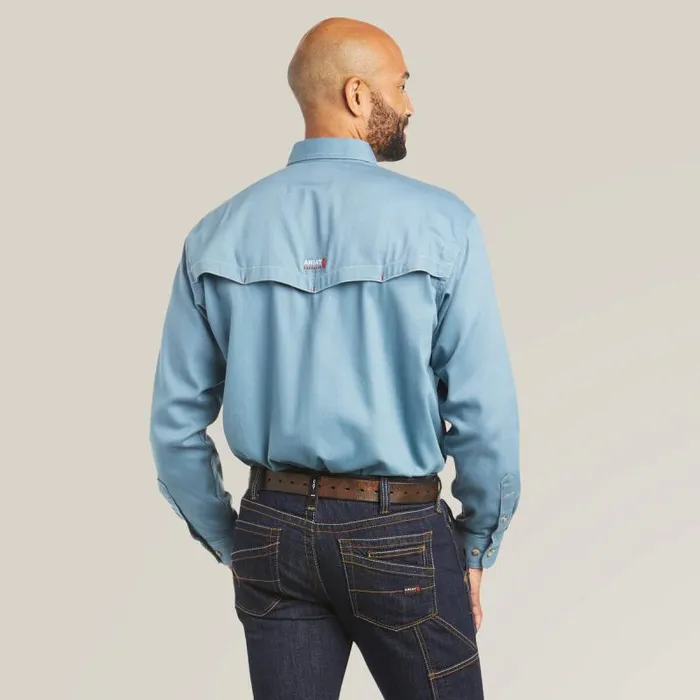 Men Workwear Ariat FR Vented Work Shirt Steel Blue Men Workwear Ariat FR Vented Work Shirt Steel Blue