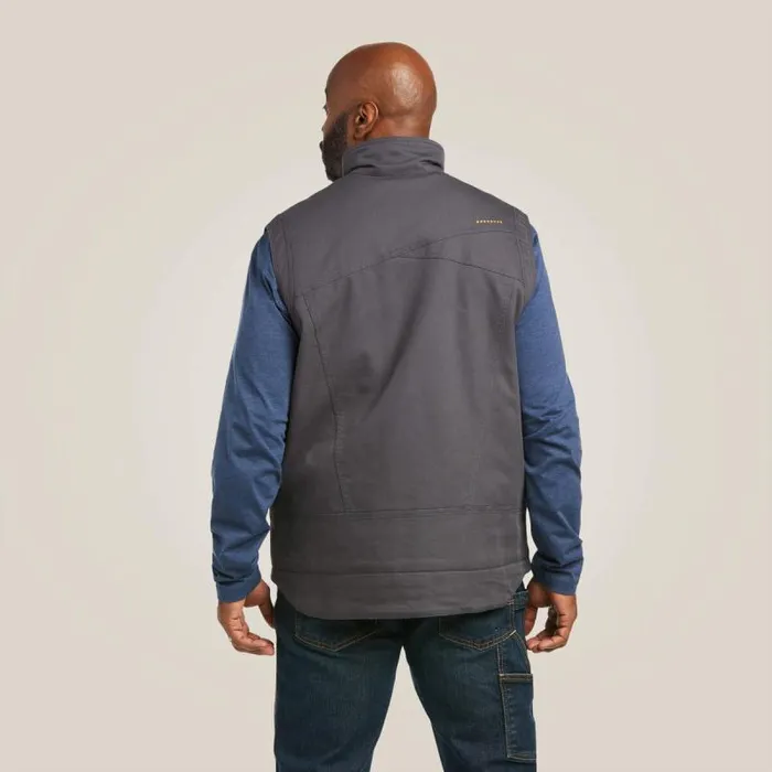 Men Workwear Ariat Rebar Washed DuraCanvas Insulated Vest Rebar Grey Men Workwear Ariat Rebar Washed DuraCanvas Insulated Vest Rebar Grey
