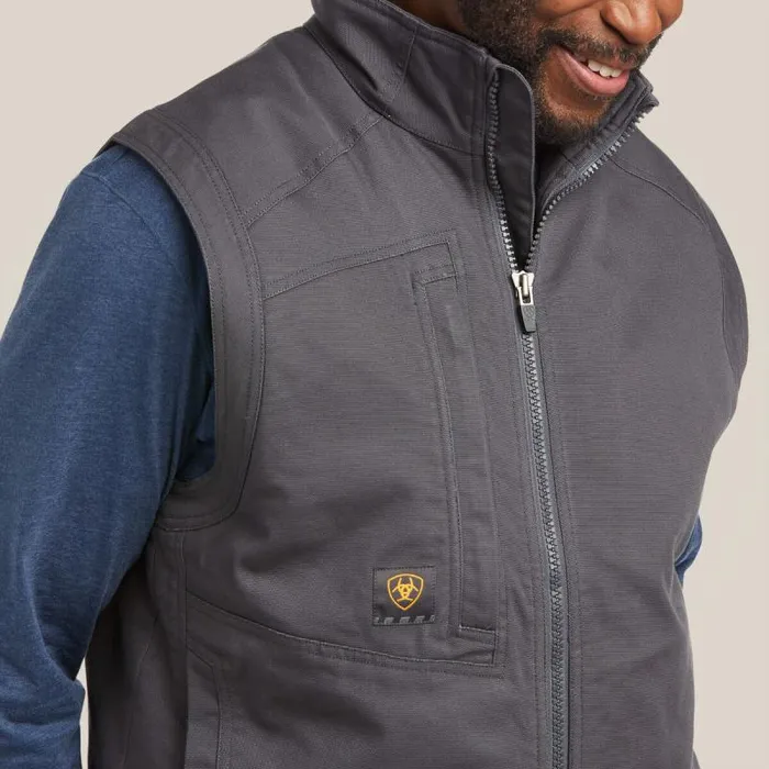 Men Workwear Ariat Rebar Washed DuraCanvas Insulated Vest Rebar Grey Men Workwear Ariat Rebar Washed DuraCanvas Insulated Vest Rebar Grey