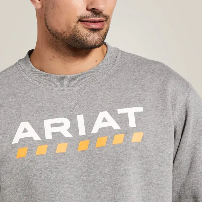 Men Workwear Ariat Rebar Workman Logo Sweatshirt Heather Grey