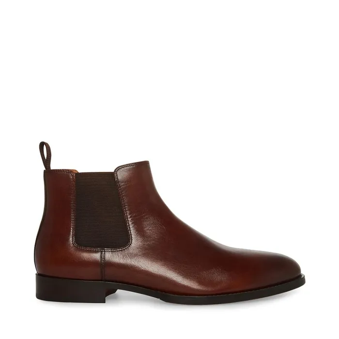 Mens Agate Brown Leather Steve Madden Boots