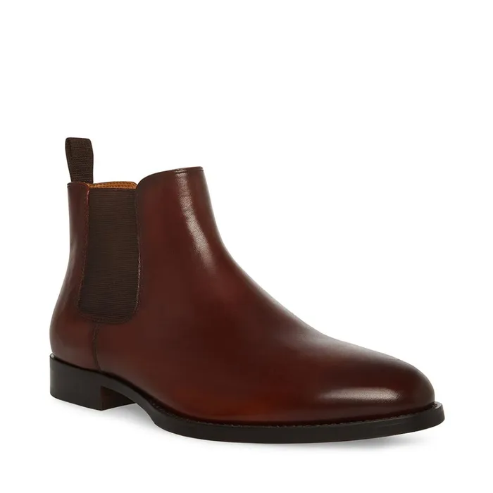 Mens Agate Brown Leather Steve Madden Boots