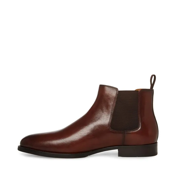 Mens Agate Brown Leather Steve Madden Boots