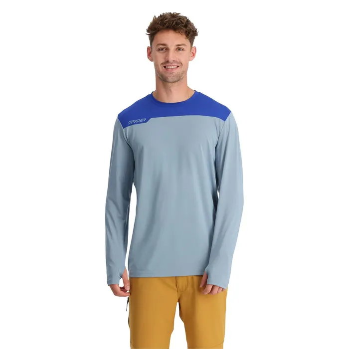 Mens Arc Long Sleeve Tech Tee 8211 Blue Fog Spyder Performance