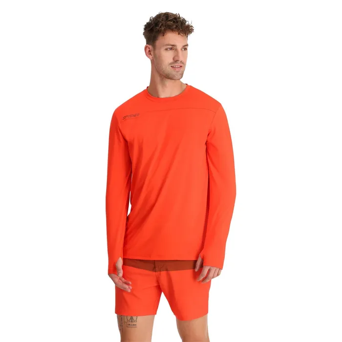 Mens Arc Long Sleeve Tech Tee 8211 Twisted Orange Spyder Performance