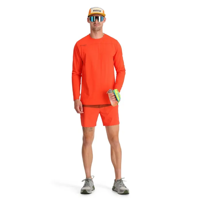 Mens Arc Long Sleeve Tech Tee 8211 Twisted Orange Spyder Performance