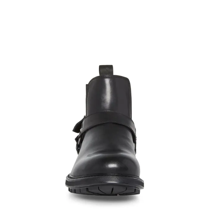 Mens Axyl Black Leather Steve Madden Boots