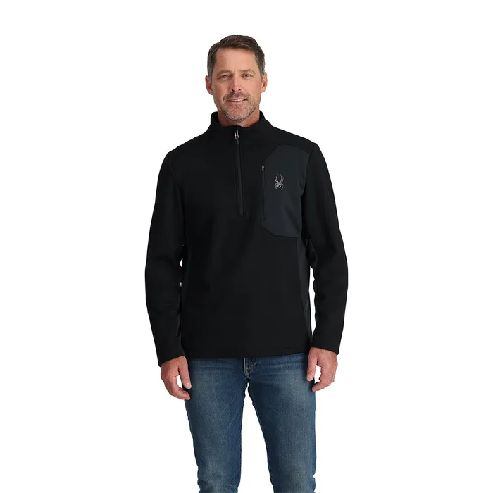 Mens Bandit Half Zip 8211 Black Spyder Fleece