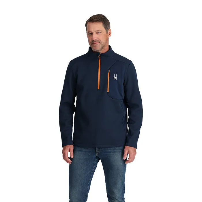 Mens Bandit Half Zip 8211 True Navy Spyder Fleece