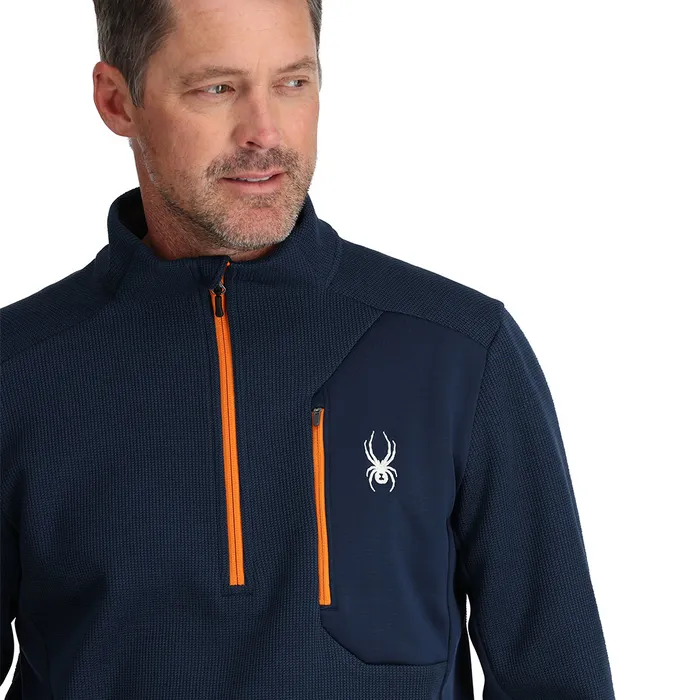 Mens Bandit Half Zip 8211 True Navy Spyder Fleece