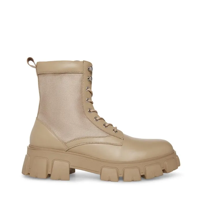 Mens Cortina Sand Leather Steve Madden Boots