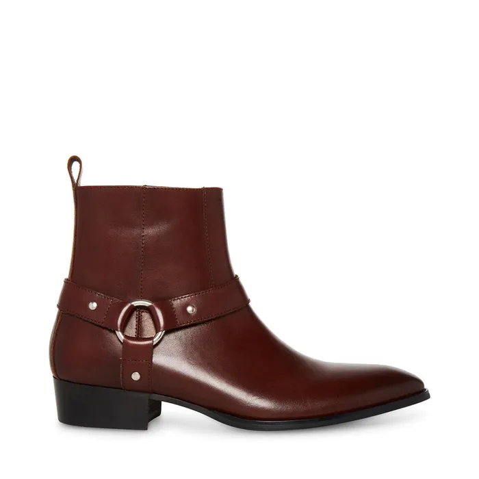 Mens Dash Brown Leather Steve Madden Boots