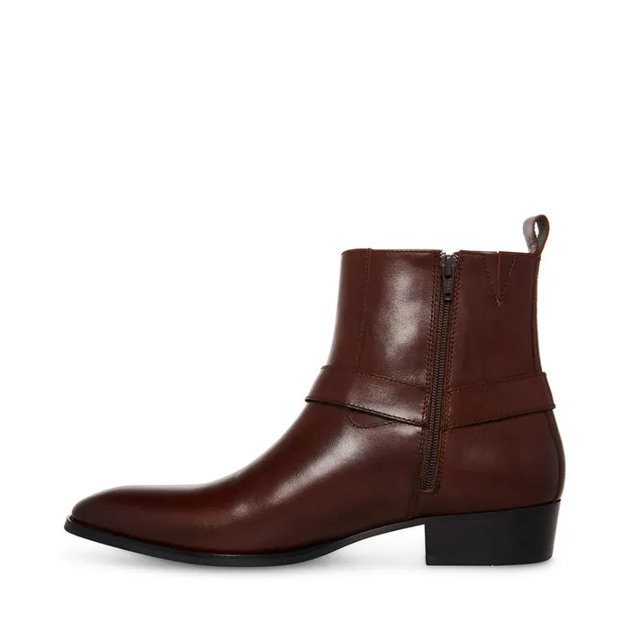 Mens Dash Brown Leather Steve Madden Boots