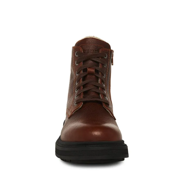 Mens Denalii Brown Leather Steve Madden Boots