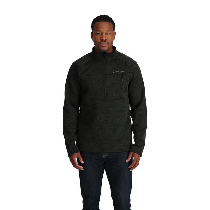 Mens Encore Half Zip 8211 Black Spyder Fleece