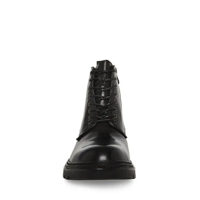 Mens Jessee Black Leather Steve Madden Boots