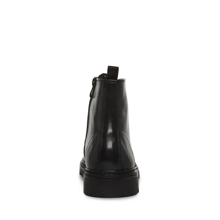 Mens Jessee Black Leather Steve Madden Boots
