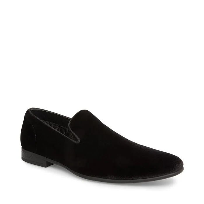Mens Laight Black Velvet Steve Madden Loafers