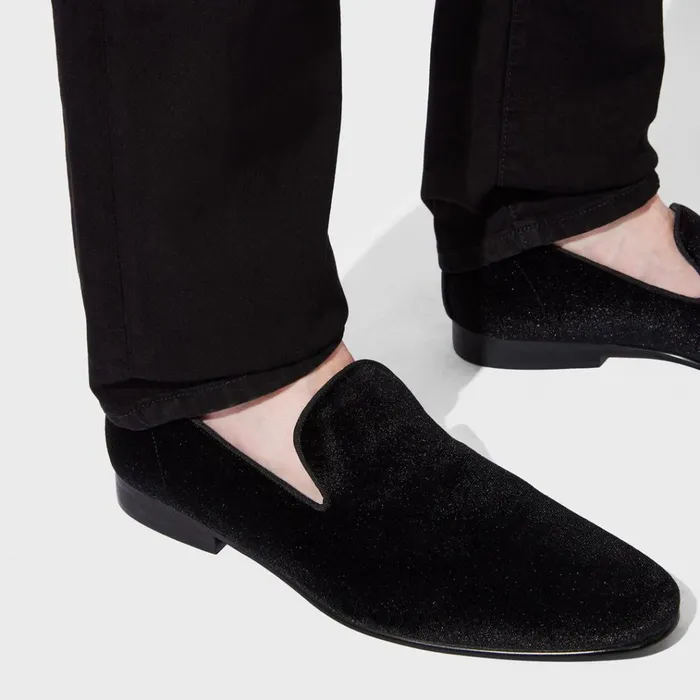 Mens Laight Black Velvet Steve Madden Loafers